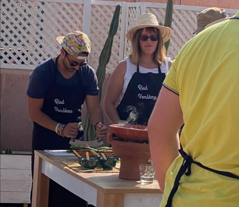 cours de cuisine pour 20 personnes à marrakech